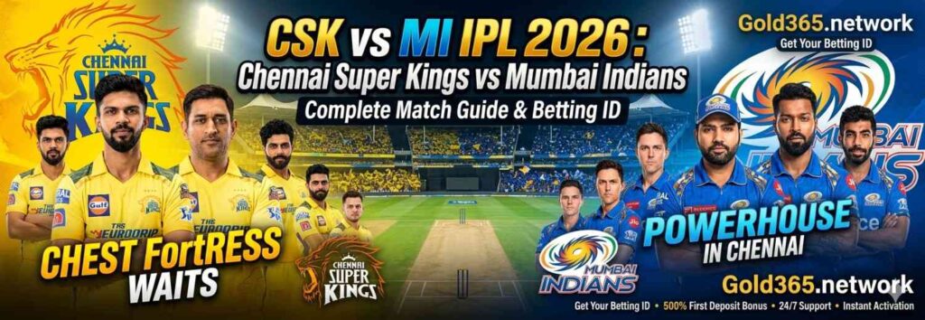 CSK vs MI IPL 2026 Banner by Gold365.network