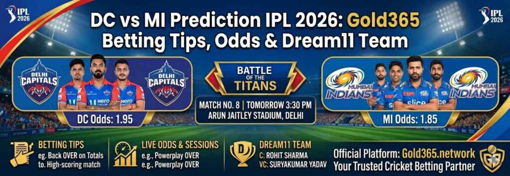 DC vs MI Prediction by gold365 Banner