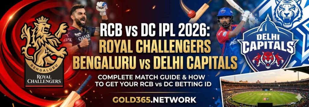 RCB vs DC IPL 2026: Royal Challengers Bengaluru vs Delhi Capitals – Complete Match Guide & Betting ID Banner by gold365