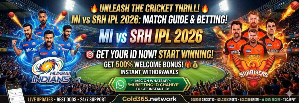 MI vs SRH IPL 2026 Banner By Gold365.network