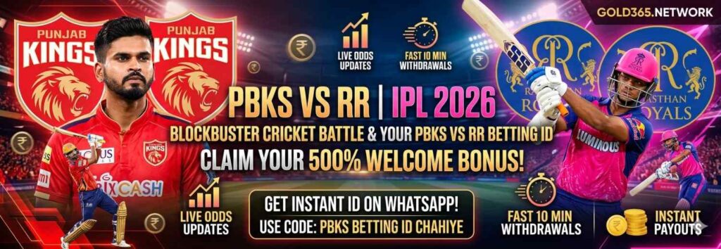 PBKS vs RR IPL 2026 Banner by Gold365.network 1