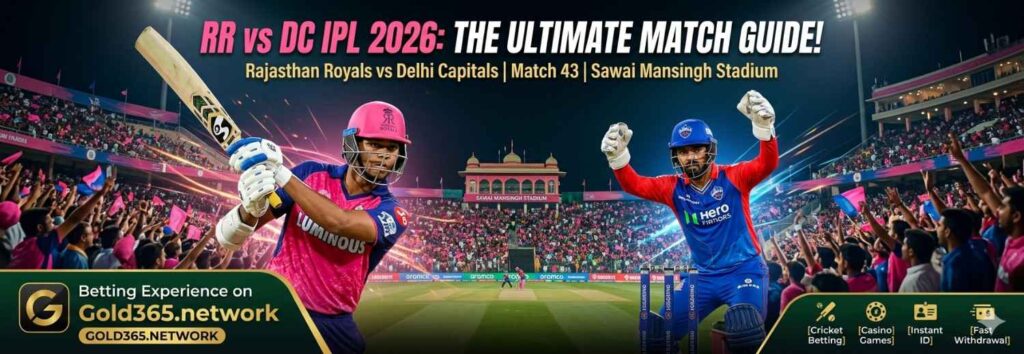 RR vs DC IPL 2026 Banner by Gold365.network
