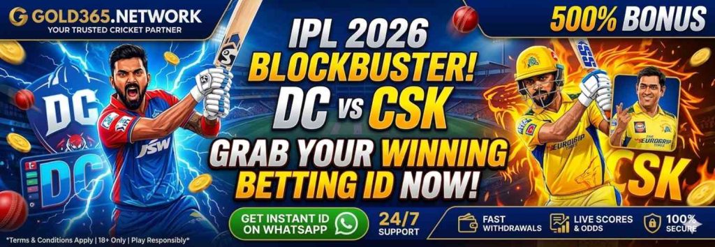 DC vs CSK IPL 2026 Banner by Gold365.network
