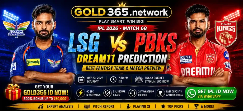 LSG vs PBKS Banner by Gold365.network