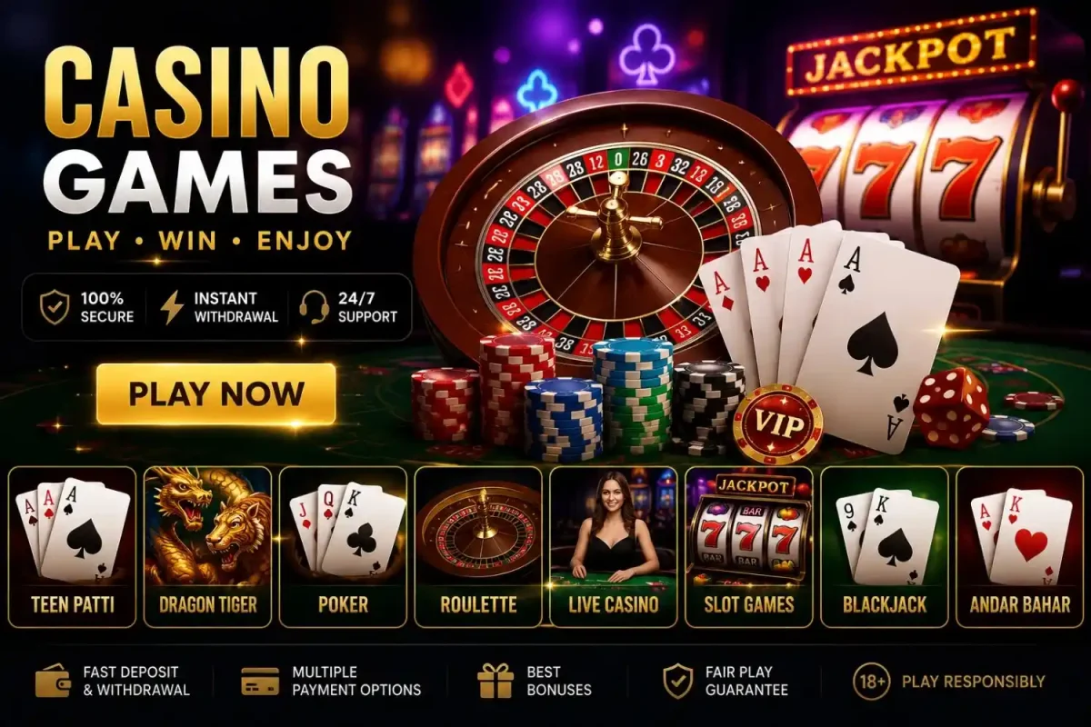 Casino games on Faairplay featuring live casino, poker, roulette, and slot games.