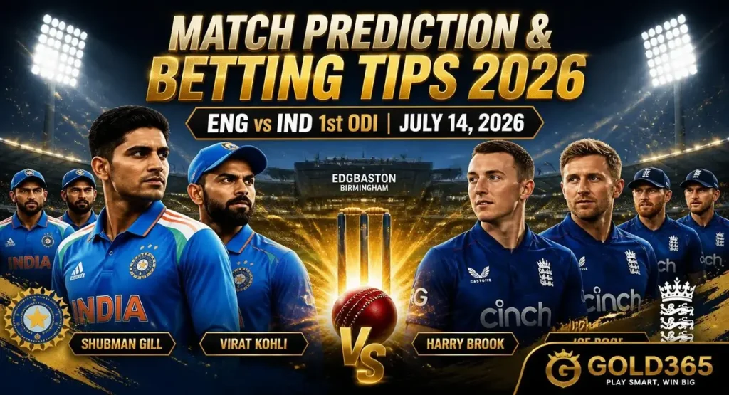 ENG vs IND 1st ODI match prediction and betting tips with Gold365 at Edgbaston