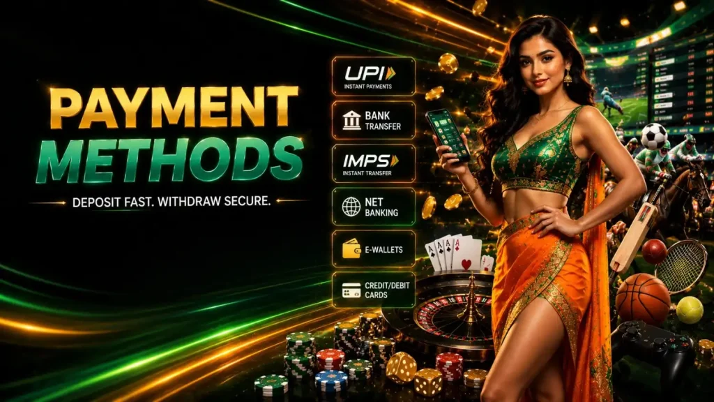 Fairplay Payment Methods banner featuring secure UPI, bank transfer, IMPS, and online payment options