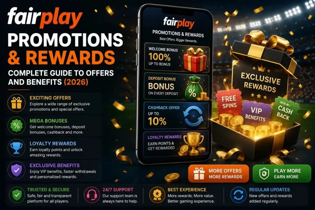 Fairplay Promotions and Rewards guide banner featuring exclusive offers, loyalty rewards, cashback, and VIP benefits for 2026.