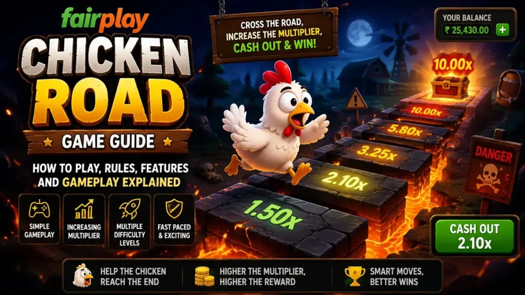 Fairplay Chicken Road game guide with chicken gameplay, rising multiplier and cash out